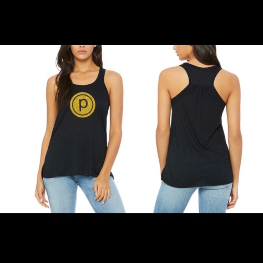 NWT gorgeous black and gold purebarre tank